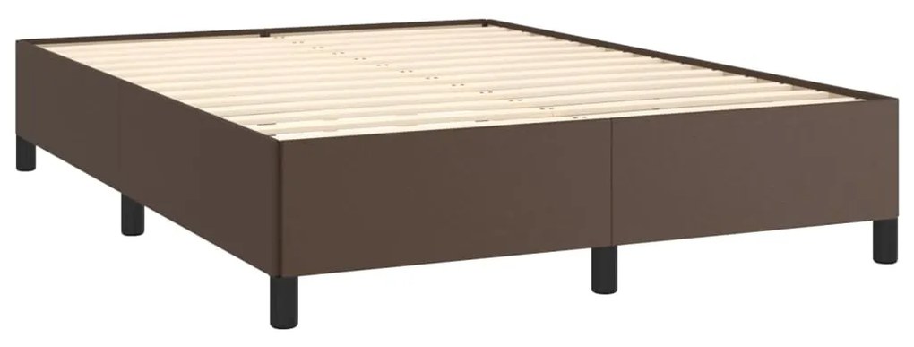 Estrutura de cama 140x190 cm couro artificial castanho