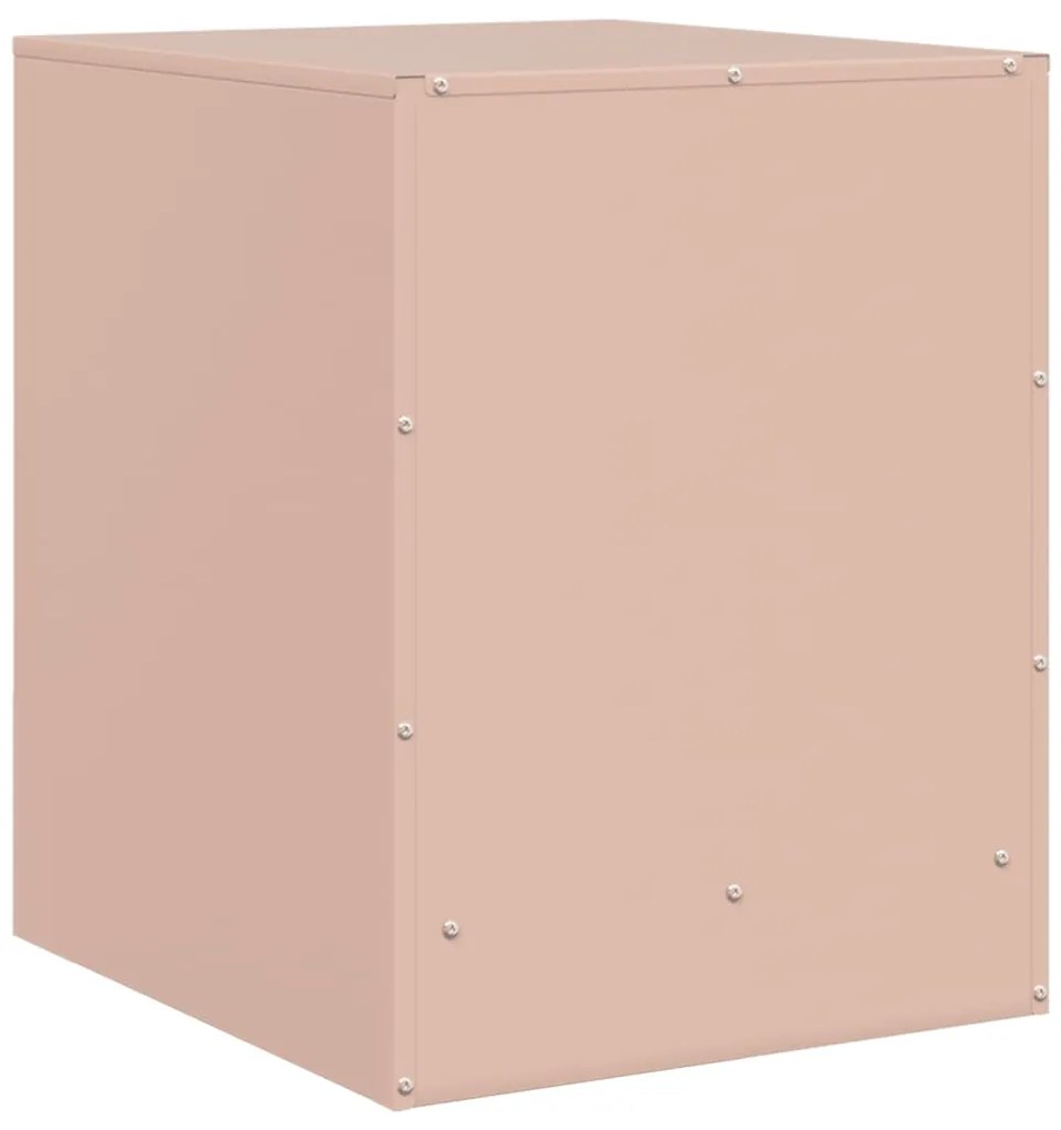 Mesas de cabeceira 2 pcs 34,5x39x44 cm aço rosa