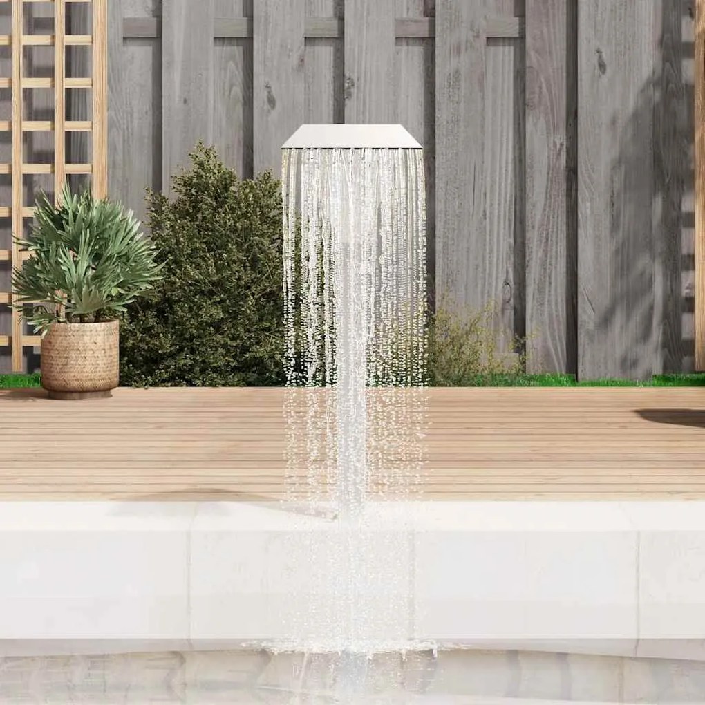 Fonte para piscina aço inoxidável 50x30x90 cm prateado