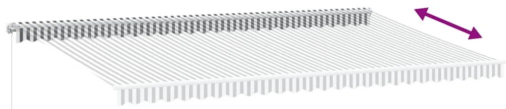 Toldo retrátil manual 600x300 cm antracite e branco