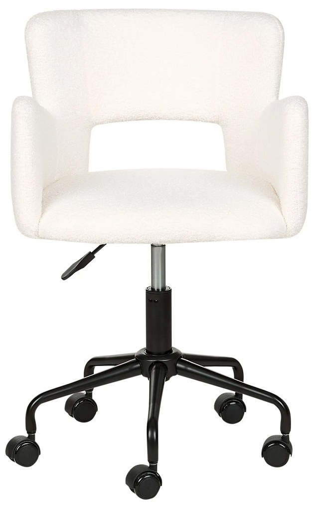 Cadeira de escritório em bouclé branco SANILAC Beliani