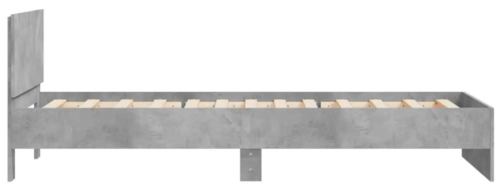 Estrutura de cama c/ cabeceira derivados madeira cinza-cimento