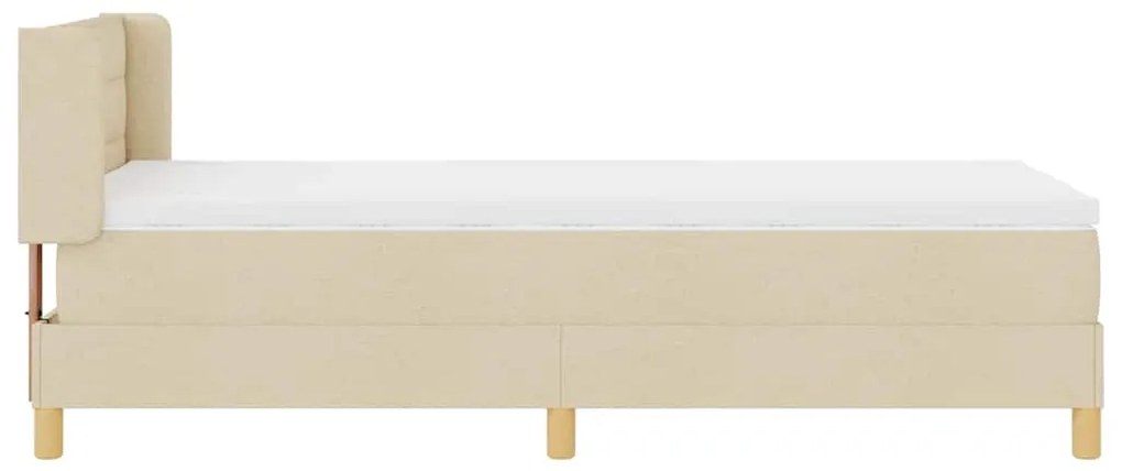 Cama Box com Colchão , Tecido Creme, 80 x 200 cm