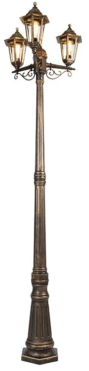 Lanterna de exterior antiga dourada 3 luzes IP44 - New Haven