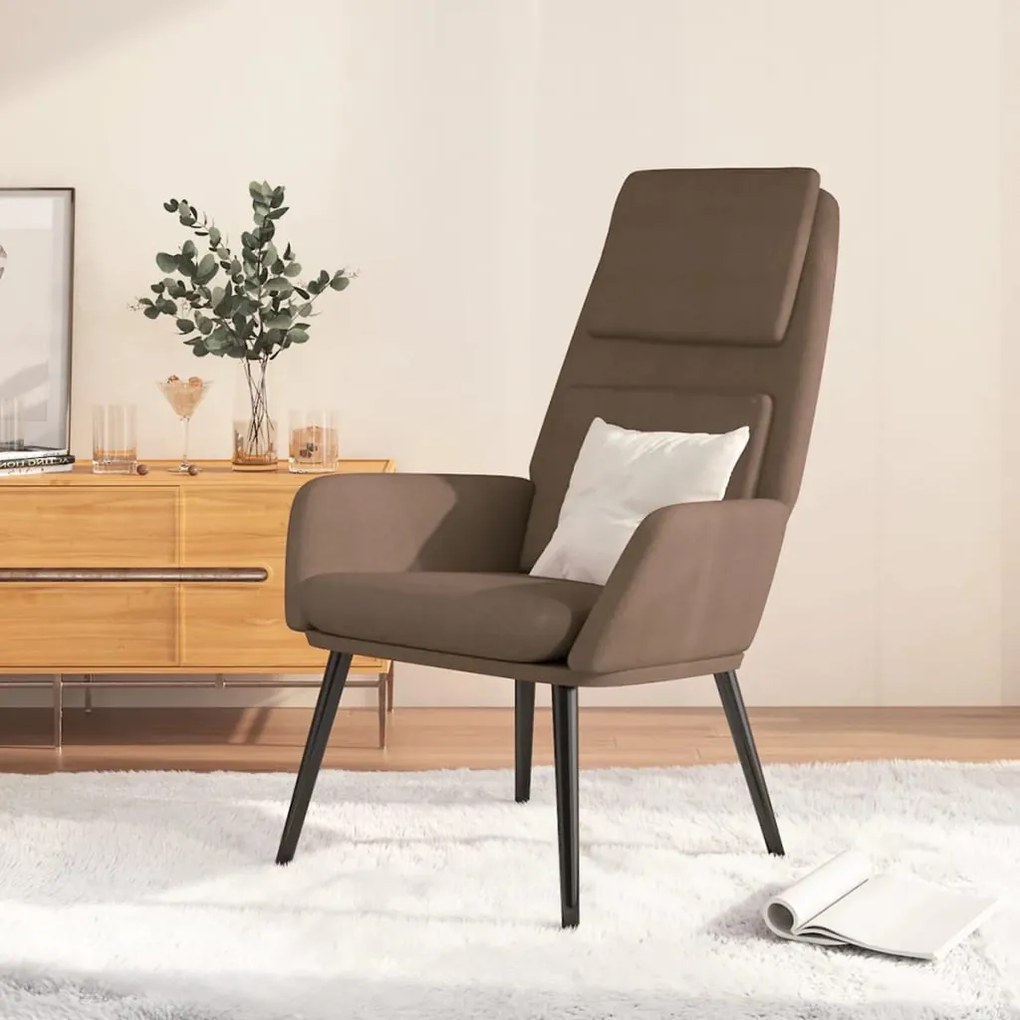vidaXL Cadeira de descanso tecido cinzento-acastanhado