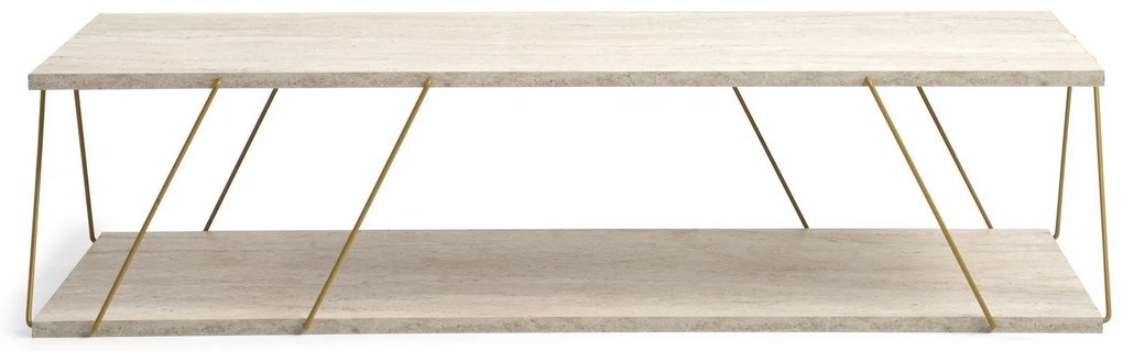 Mesa de Centro Labranda – Travertine Gold – 120x30x50 cm