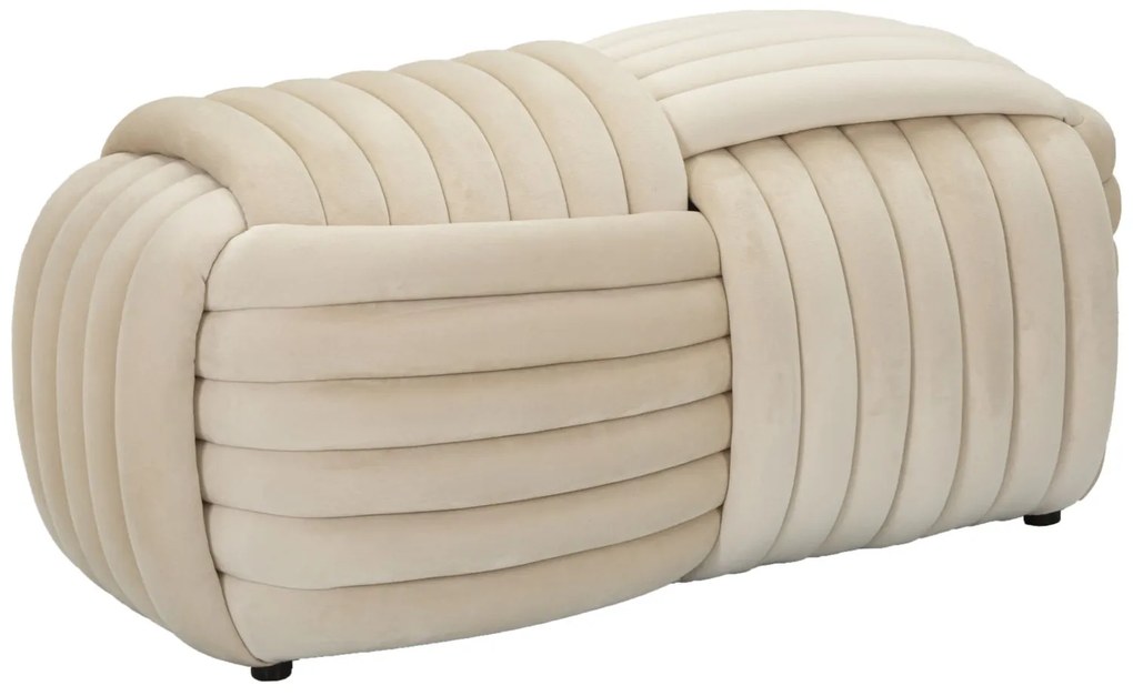 Puff Softy Cream - Veludo Creme - 90 cm x 45 cm x 45 cm