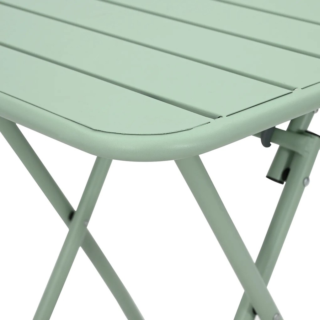 Mesa de Jardim Dobrável vidaXL Verde Claro 55x55x73 cm Aço