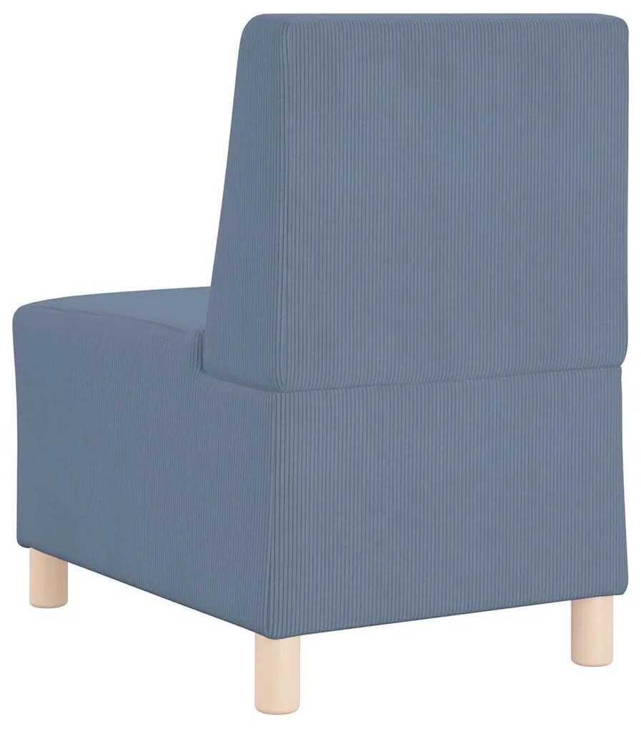 Poltrona tecido corduroy 55 cm azul