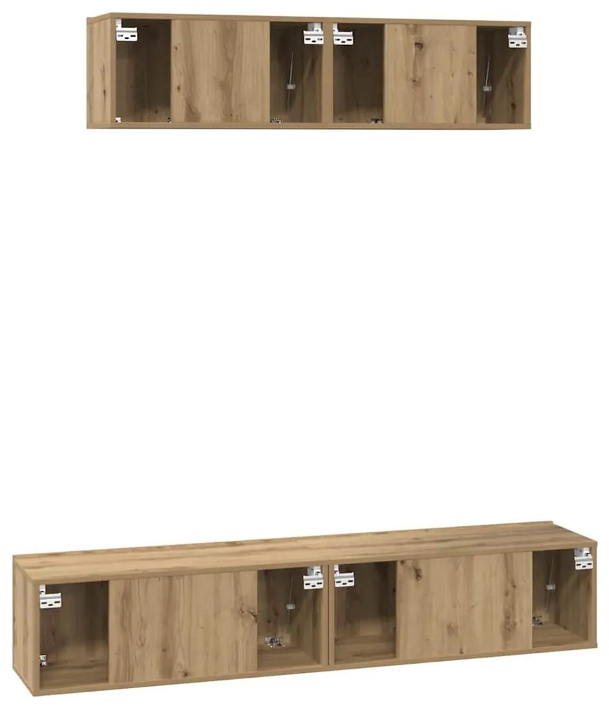 Conjunto de Estantes para TV 4 pcs carvalho artisiano