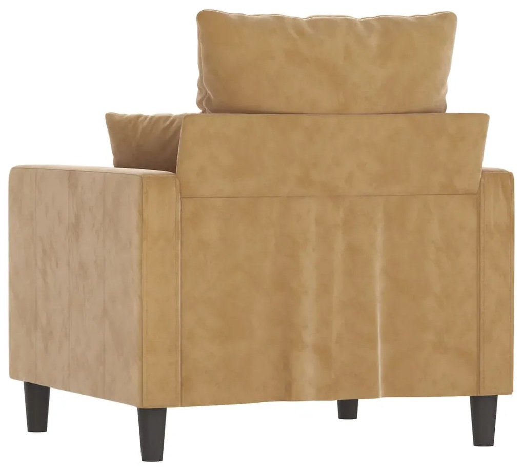 Poltrona 60 cm veludo castanho