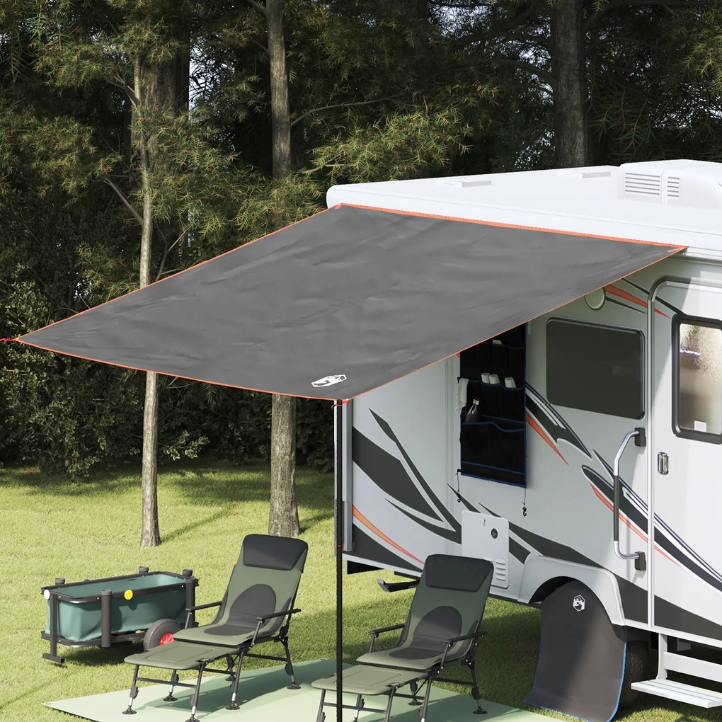 vidaXL Marquise pra Caravanas em Cinza e Laranja - 350 x 240 cm, impermeável.