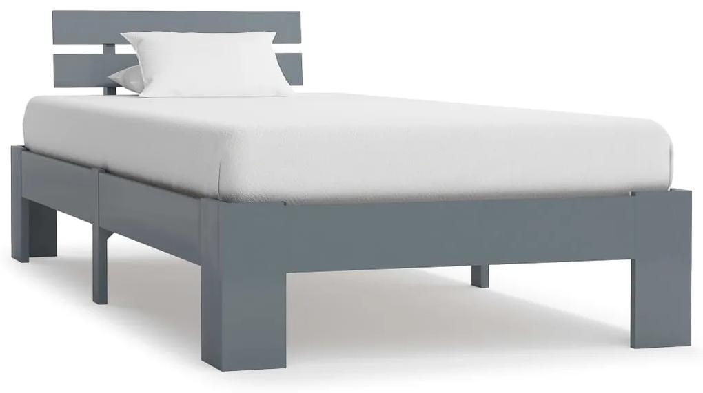 283166 vidaXL Estrutura de cama 90x200 cm pinho maciço cinzento