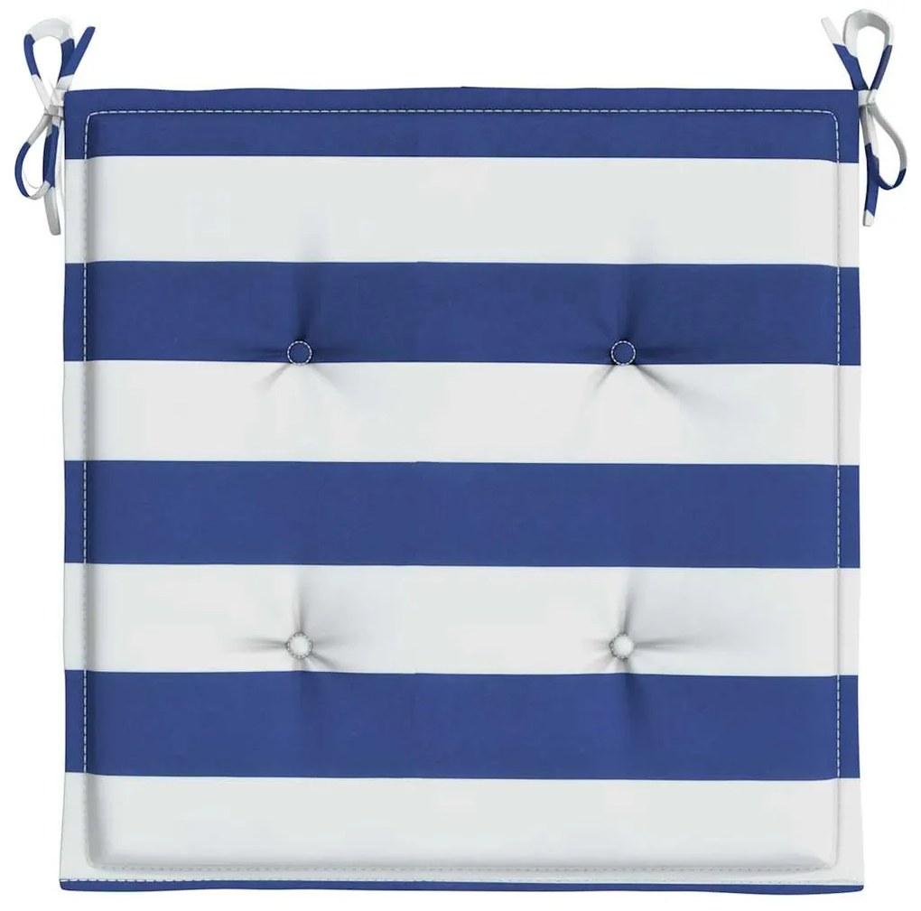 Almofadões p/ cadeira 2pcs 50x50x4 cm tecido riscas azul/branco