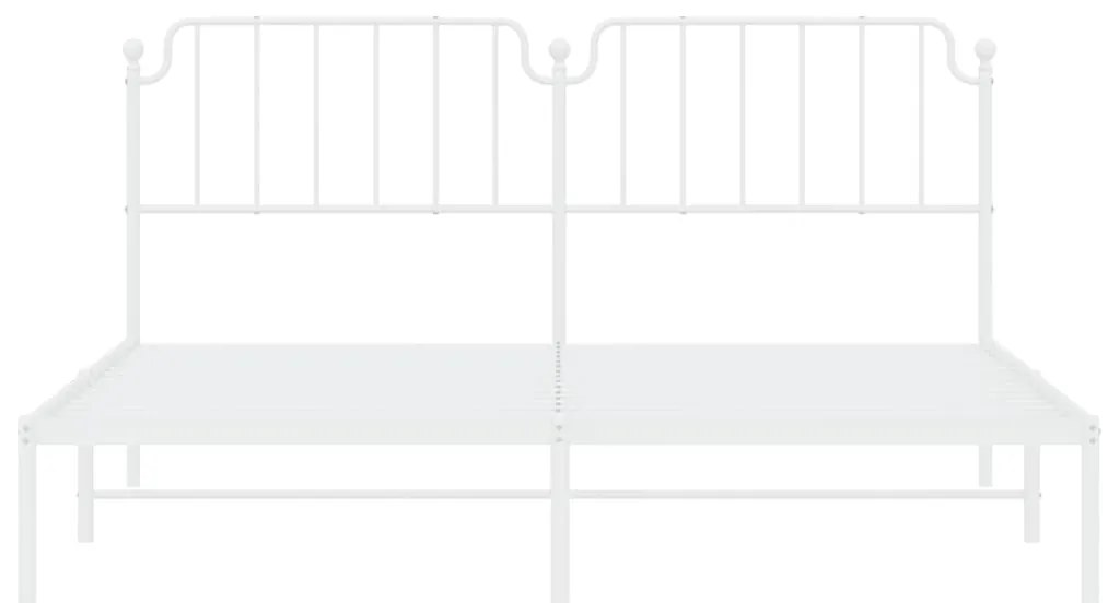 Estrutura de cama com cabeceira 160x200 cm metal branco