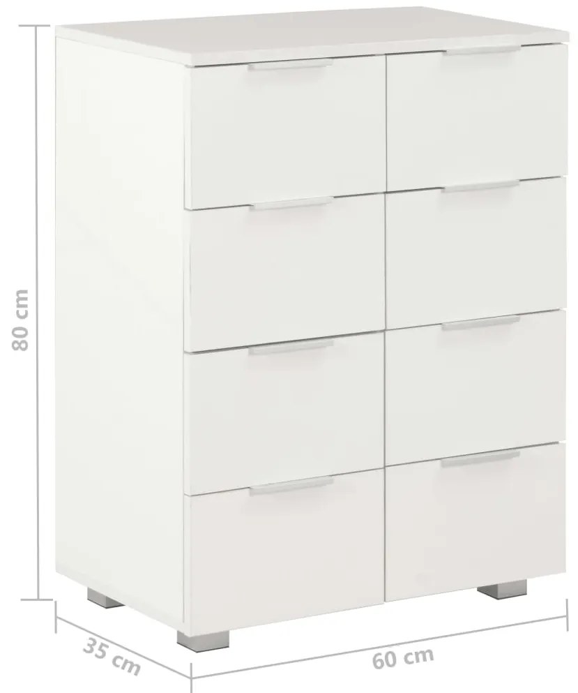 Aparador 60x35x80 cm derivados de madeira branco brilhante