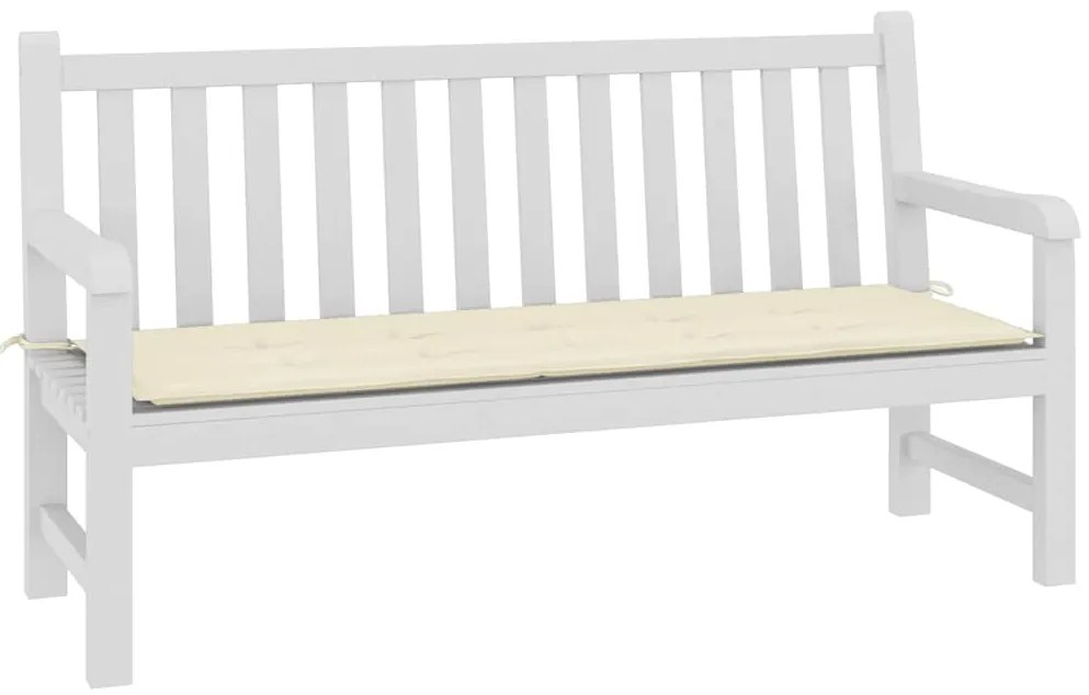Almofadão p/ banco de jardim 150x50x4 cm tecido oxford creme