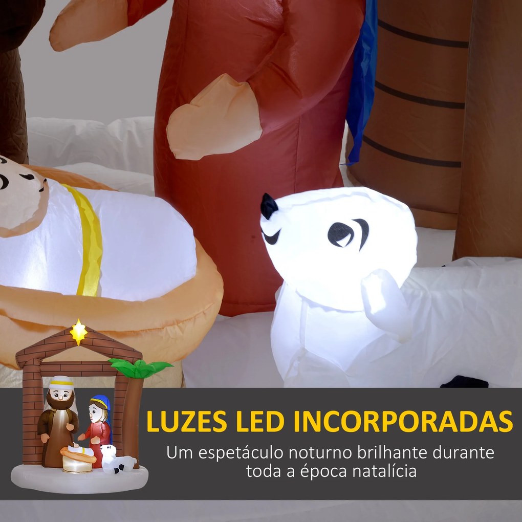 Presépio Insuflável de Natal Decoração Insuflável Natalícia com Luzes