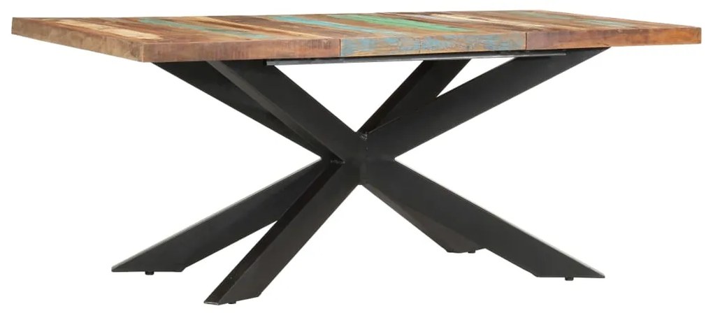 Mesa de jantar 180x90x76 cm madeira recuperada maciça