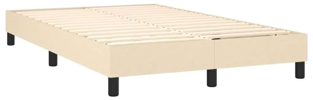 Cama box spring c/ colchão e LED 120x190 cm tecido cor creme