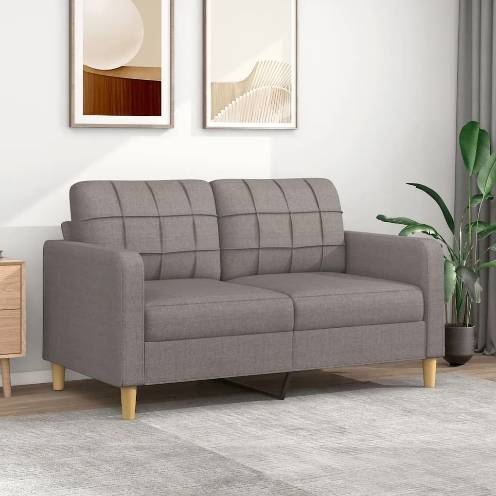 vidaXL Sofá de 2 lugares tecido 140 cm cinzento-acastanhado