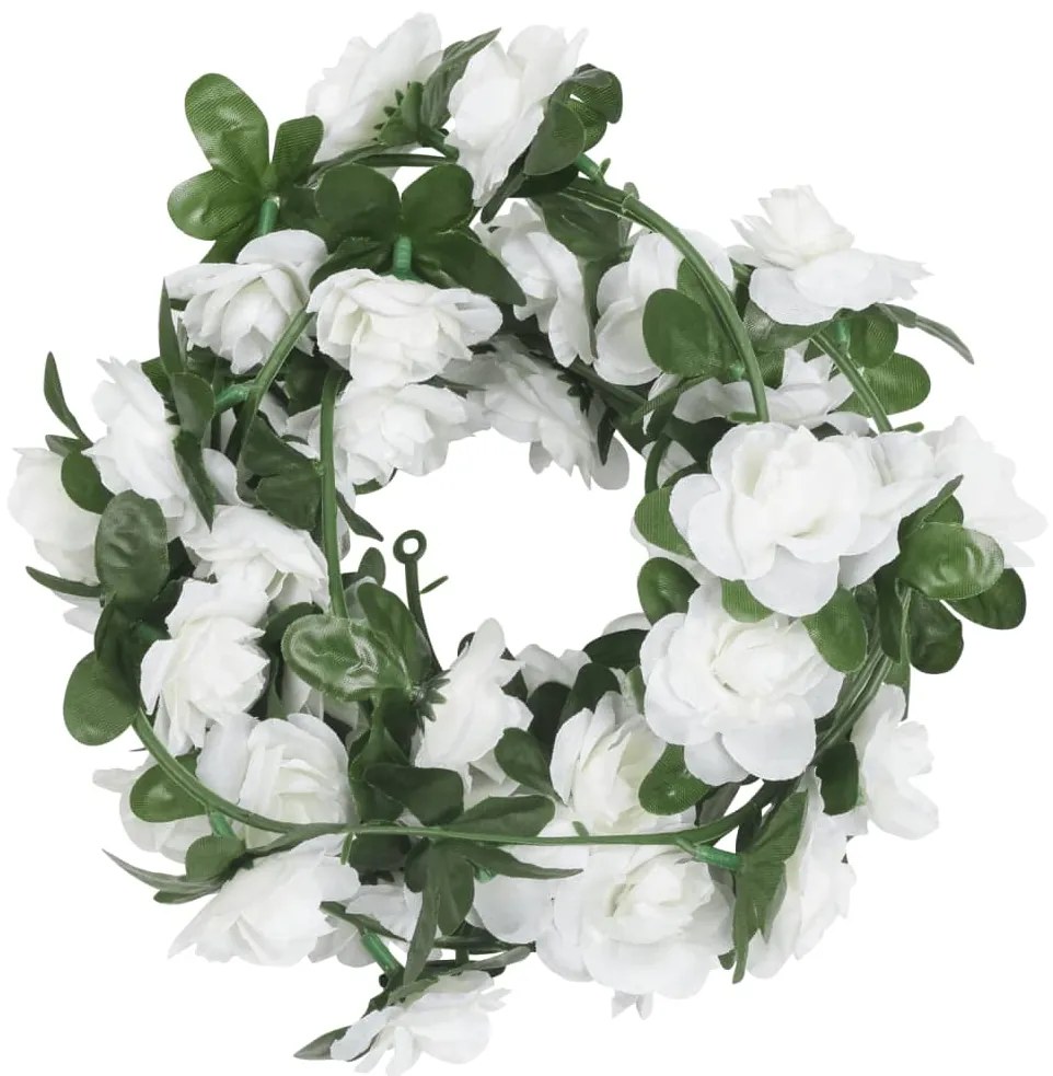 Grinaldas de flores de Natal 6 pcs 240 cm branco