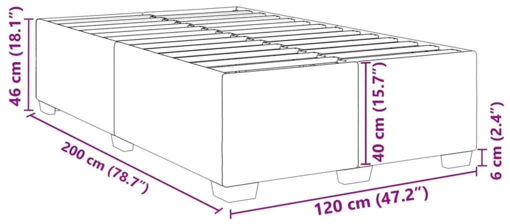 Estrutura cama sem colchão 120x200 cm tecido cinza-acastanhado