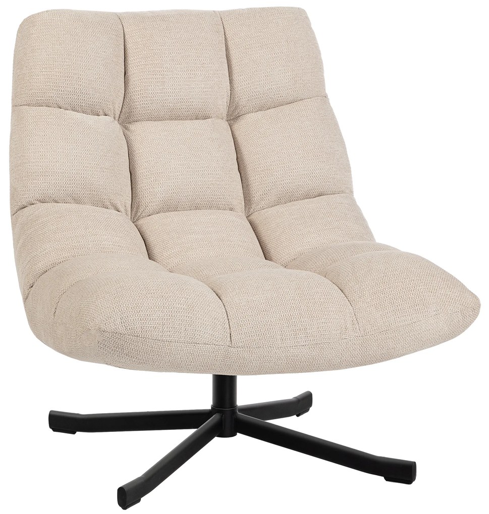 HOMCOM Poltrona Giratória Moderna Poltrona de Sala de Estar com Base de Cruz Estofada em Chenille Impermeável Assento Extra Largo e Pernas de Aço Poltrona Relax para Sala de Estar Quarto 75x95x90 cm Creme | Aosom Portugal