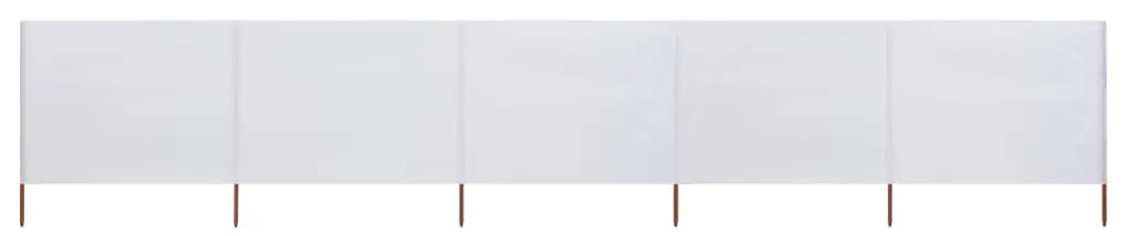 vidaXL Para-vento com 5 painéis em tecido 600x80 cm cor areia branco