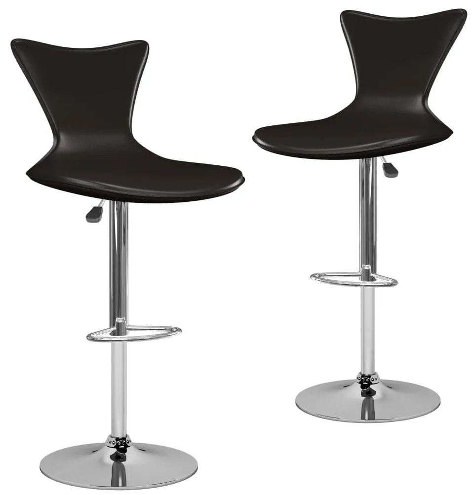 vidaXL Bancos de bar 2 pcs couro artificial castanho