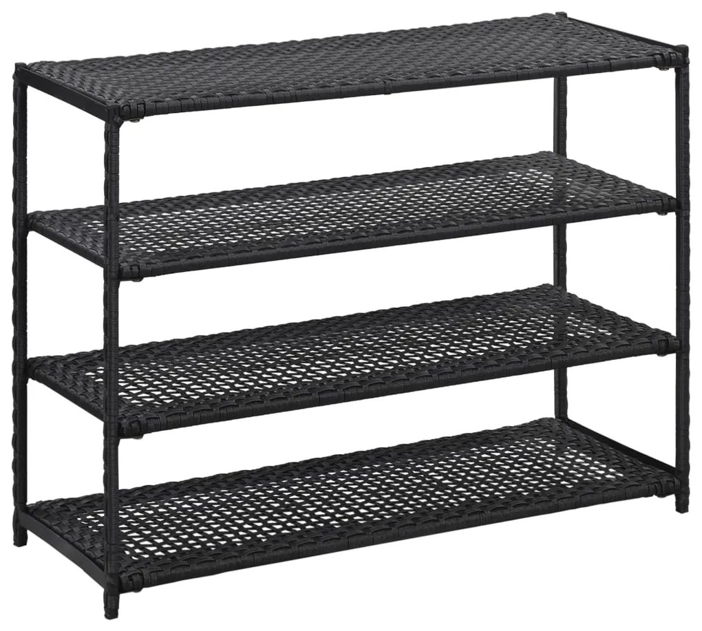 vidaXL Sapateira 80x30x60 cm vime PE preto