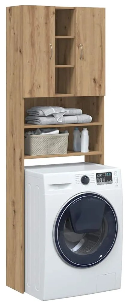 vidaXL Armário máquina lavar roupa 64x25,5x190 cm carvalho artisiano
