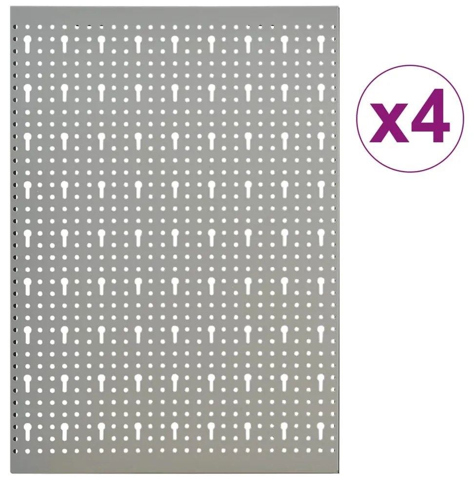 Placas perfuradas de parede 4 pcs 40x58 cm aço