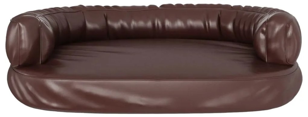 Cama p/ cães espuma ergonómico 75x53 cm couro artific. castanho