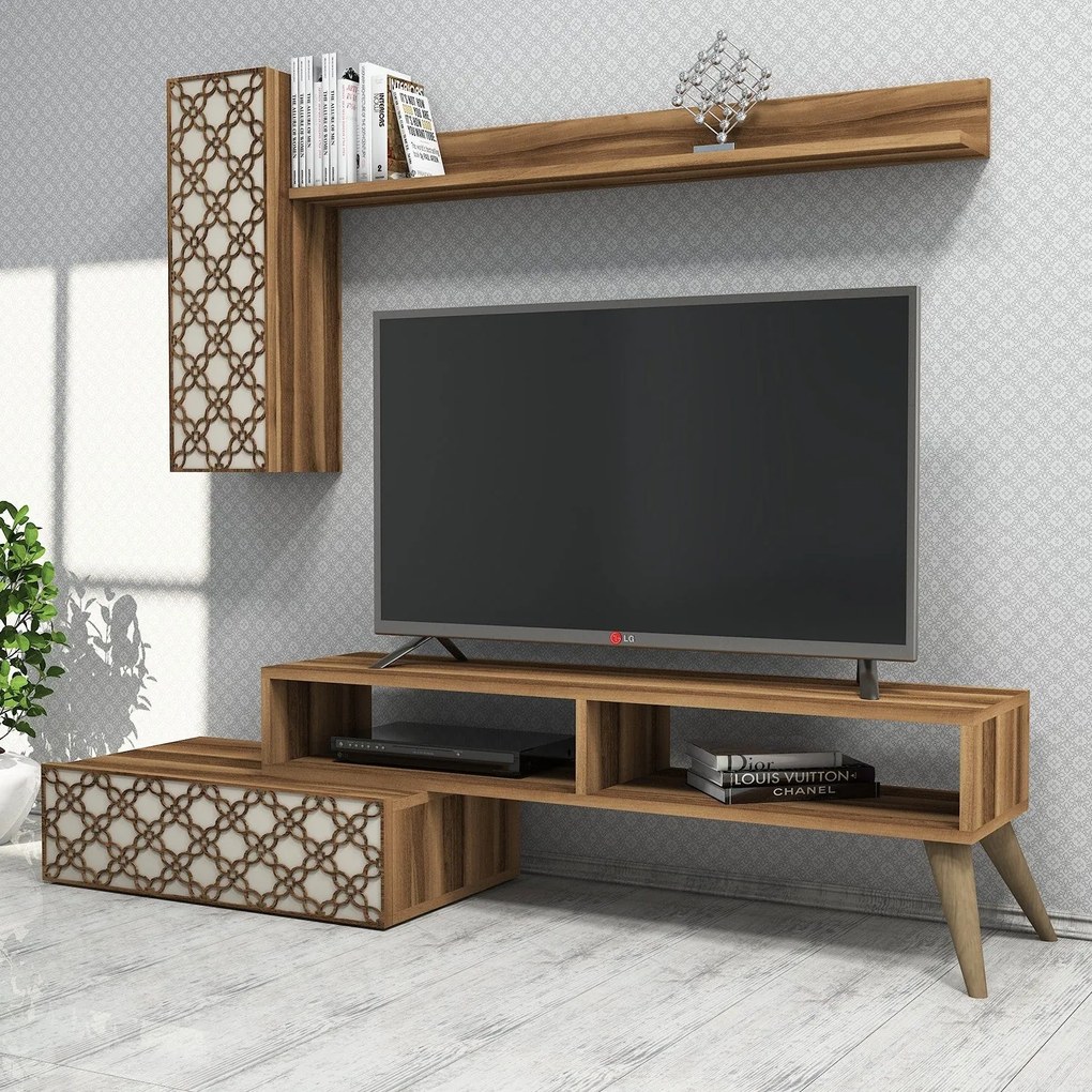 Unidade TV Planet – Nogueira e Creme – 150 cm x 37,8 cm x 37,2 cm