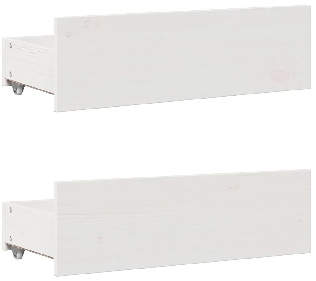 Cama com estante sem colchão 135x190 cm pinho maciço branco