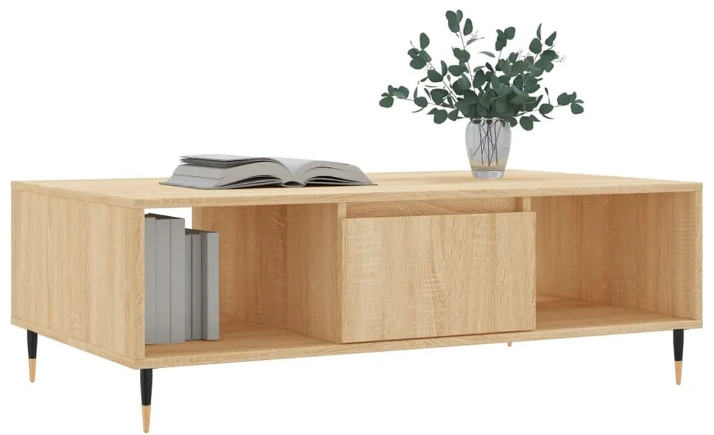 Mesa de centro 104x60x35cm derivados de madeira carvalho sonoma
