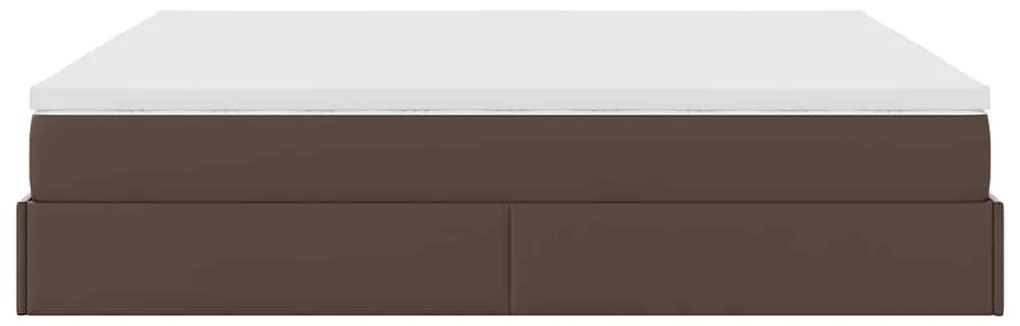 Estrutura de cama otomana com colchão 180x200 cm castanha