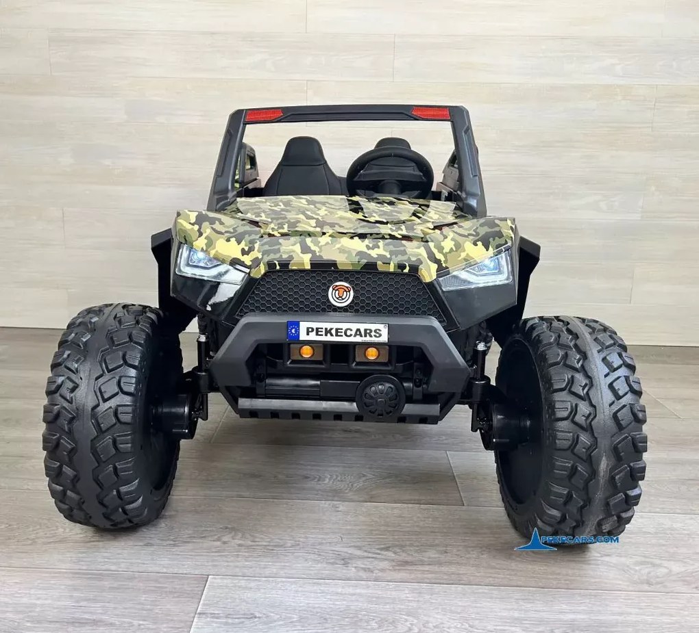 Buggy elétrico para crianças Todo terreno 2 Lugares Clash 24V 4x4 MP4, Rodas de espuma., Assento Couro sintético Camuflado