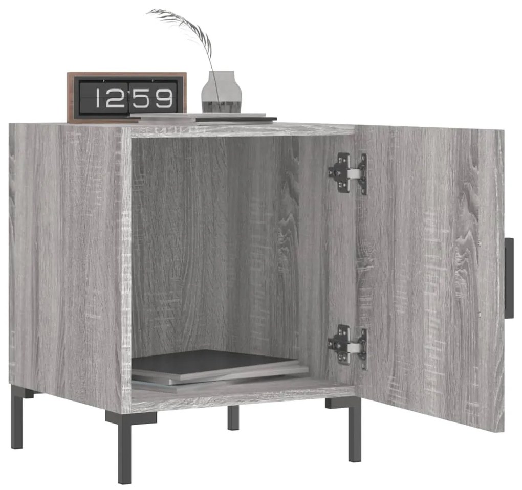 Mesa cabeceira 2pcs 40x40x50 cm madeira processada cinza sonoma