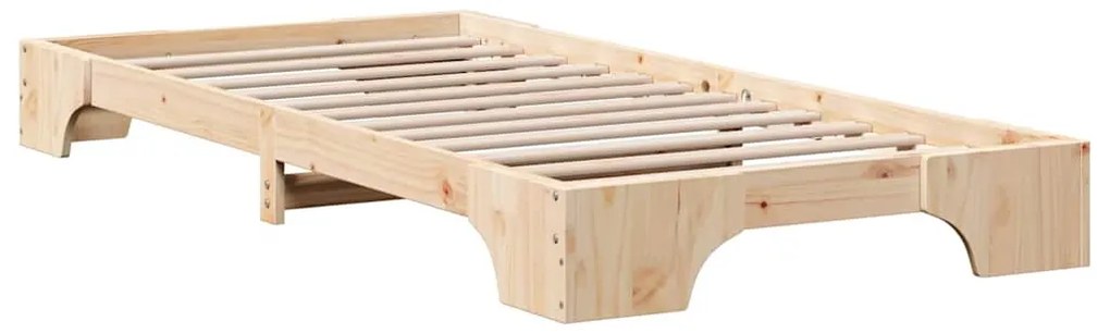 Cama 90x190 cm de madeira de pinho sólido
