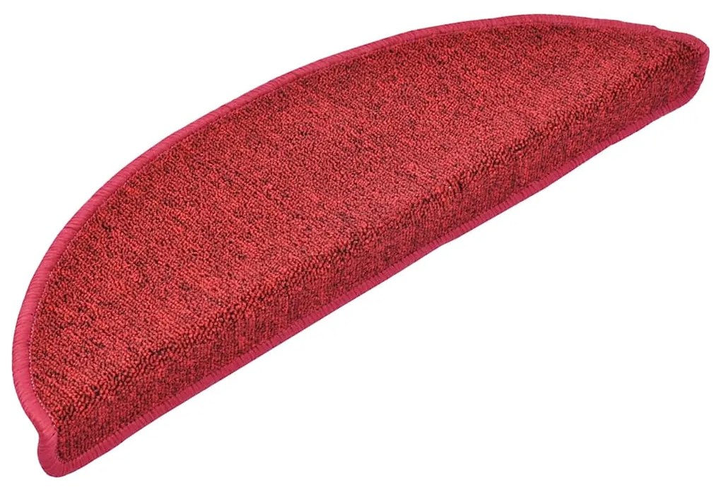 Tapetes de escada 30 pcs 56x17x3 cm vermelho bordô