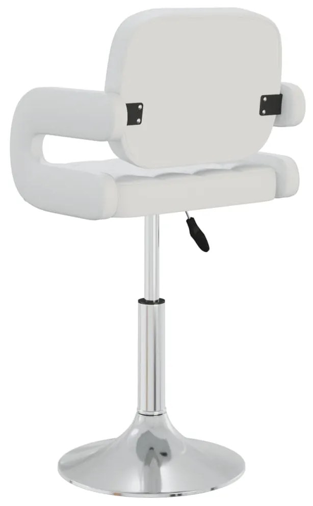 Cadeiras de jantar giratórias 6 pcs couro artificial branco