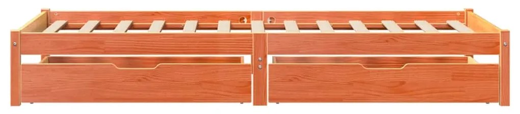 Cama sem colchão 75x190 cm madeira de pinho maciça castanho-mel