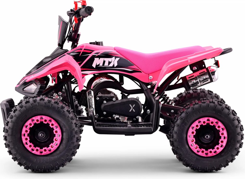 Mini Moto 4 Infantil para crianças 5 a 9 anos 50CC Beneo Motors MTX, velocidade até 40 Km/h com limitador rosa