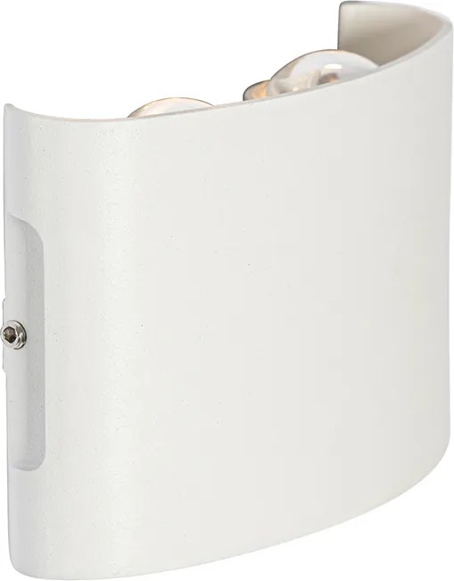 Candeeiro de parede exterior branco com LED 4 luzes IP54 - Silly