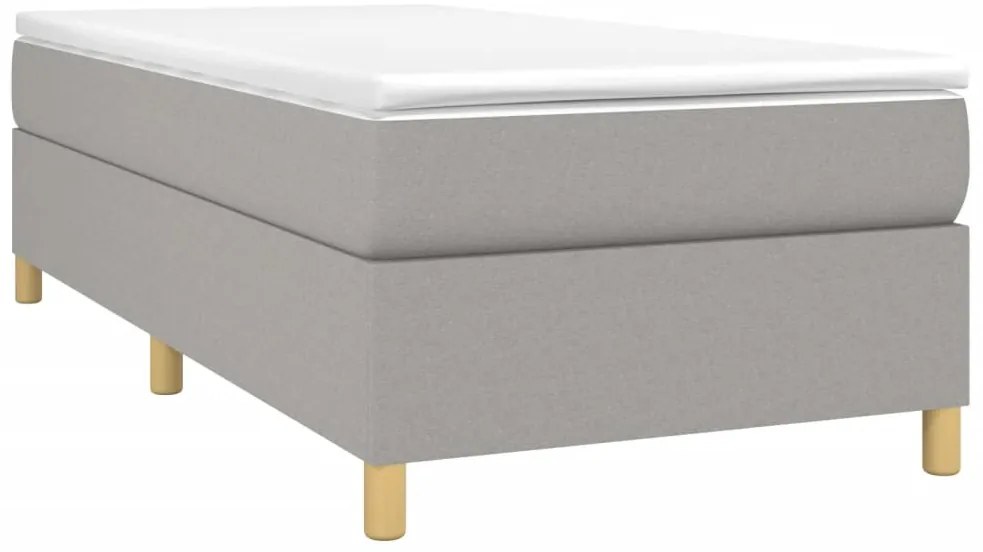 Estrutura de cama sem colchão 90x190 cm tecido cinzento-claro
