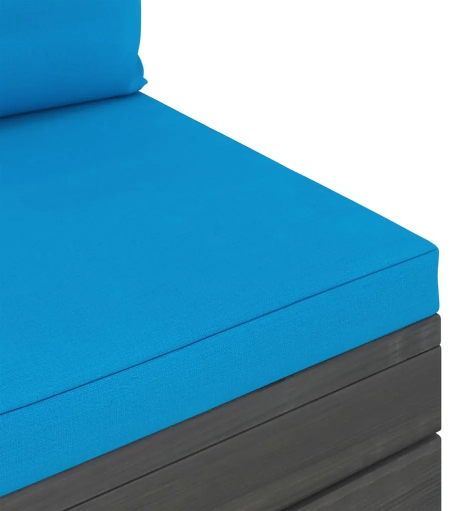 2 pcs conjunto lounge de paletes com almofadões pinho maciço