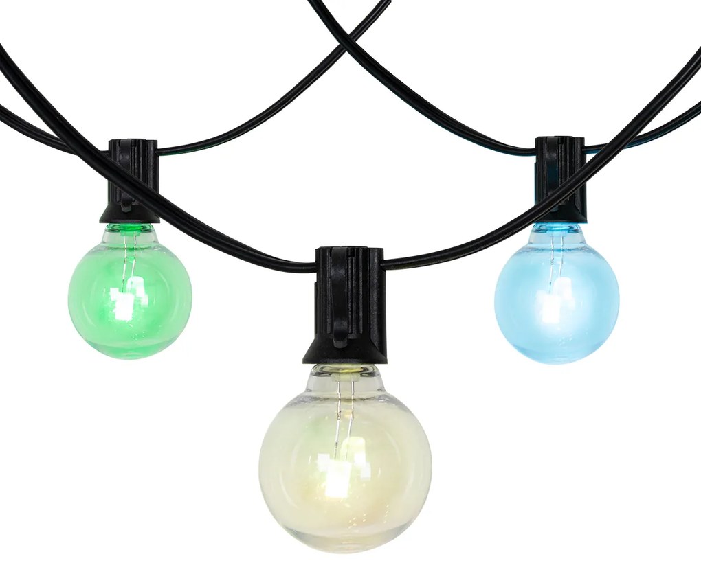 Fios de luzes exteriores 10m incl. LED 10 luzes RGBW solar - Russell