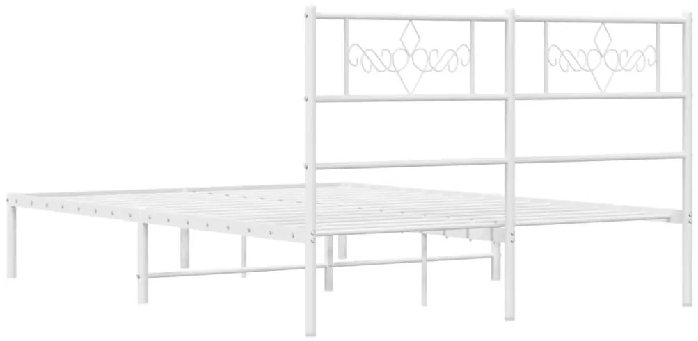 Estrutura de cama com cabeceira 120x200 cm metal branco